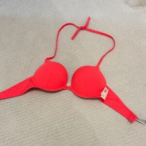Victoria's Secret Neon Coral Push-Up Bikini Top